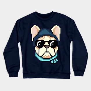 French Bulldog Pixel Art Dog Lover Frenchie Retro Crewneck Sweatshirt